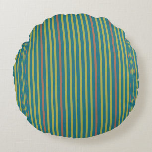 Sea Desert and Clay Stripes Round Cushion