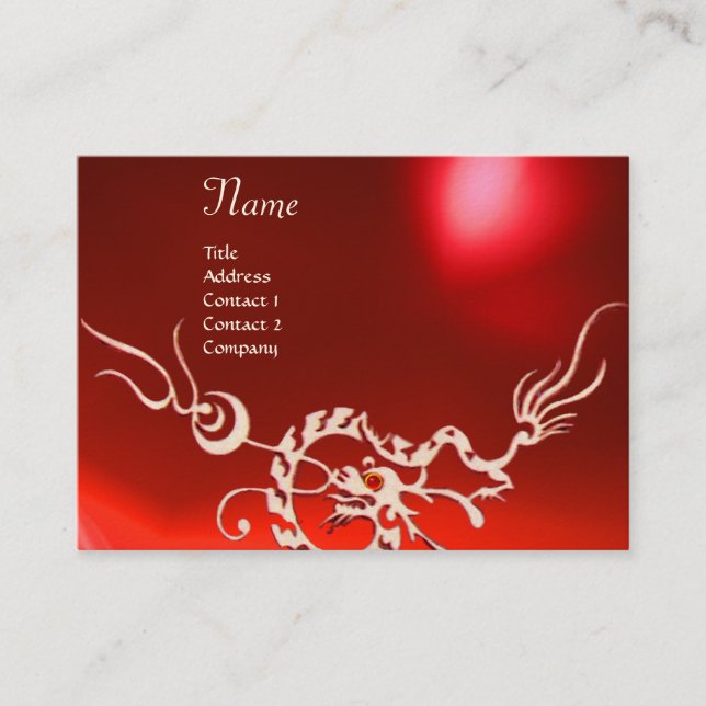 SEA DRAGON 2 MONOGRAM red white Business Card (Front)
