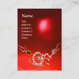 SEA DRAGON 2 RUBY MONOGRAM blue white red Business Card