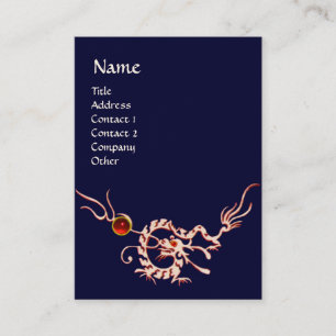 SEA DRAGON 2 RUBY MONOGRAM white red blue Business Card