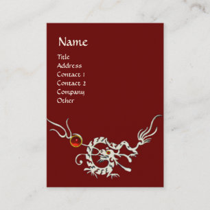SEA DRAGON 2 RUBY MONOGRAM white red Business Card