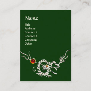 SEA DRAGON 2 RUBY MONOGRAM white red green Business Card