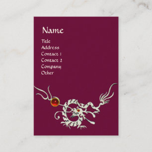 SEA DRAGON 2 RUBY MONOGRAM white red purple Business Card