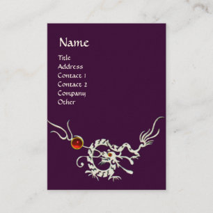 SEA DRAGON 2 RUBY MONOGRAM   white red purple Business Card