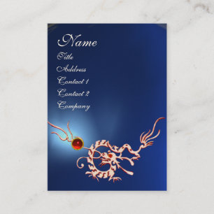 SEA DRAGON 2 SAPPHIRE  MONOGRAM blue white red Business Card