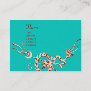 SEA DRAGON blue red black and white Business Card