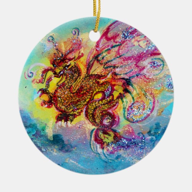 SEA DRAGON CERAMIC TREE DECORATION (Front)