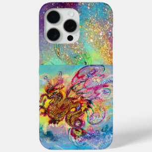 SEA DRAGON IN GOLD BLUE SPARKLES iPhone 15 PRO MAX CASE