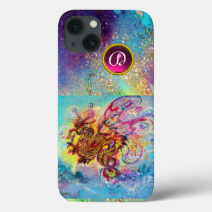 SEA DRAGON PINK PURPLE GEM STONE MONOGRAM iPhone 13 CASE