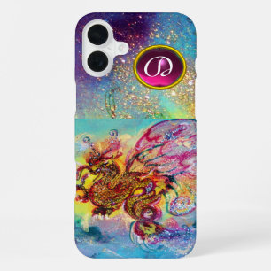 SEA DRAGON PINK PURPLE GEM STONE MONOGRAM iPhone CASE
