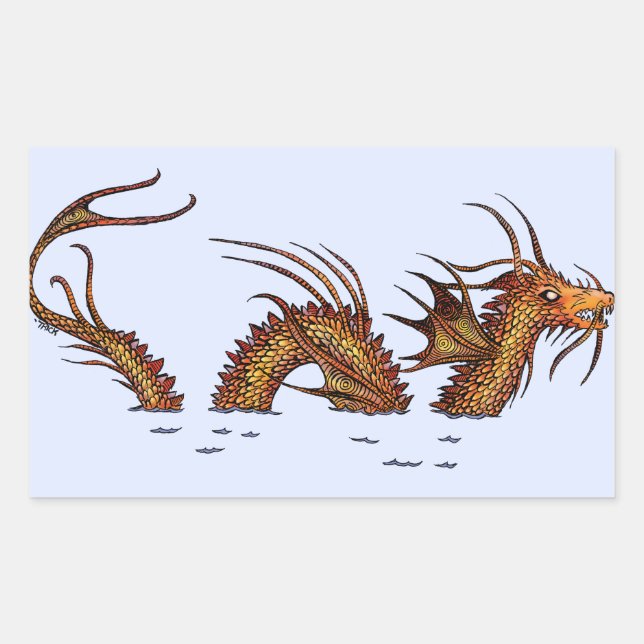 Sea Dragon Rectangular Sticker (Front)