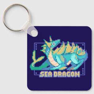 Sea dragon, sea dragon pixel art key ring
