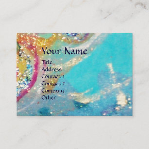SEA DRAGON WINGS ,Blue Swirls, yellow pink purple Business Card