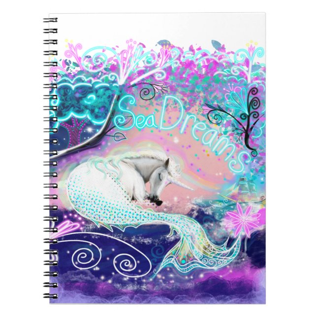 Sea Dreams Unicorn Art Notebook (Front)