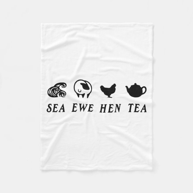 Sea Ewe Hen Tea  Fleece Blanket (Front)