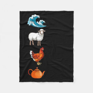 Sea Ewe Hen Tea Funny Joke Saying Quote Men Women  Fleece Blanket