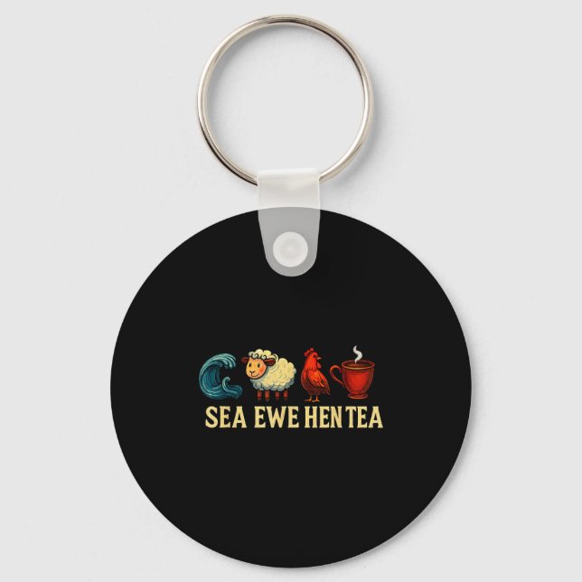 Sea Ewe Hen Tea Funny Shirt Sea Ewe Hen Tea  Key Ring (Front)