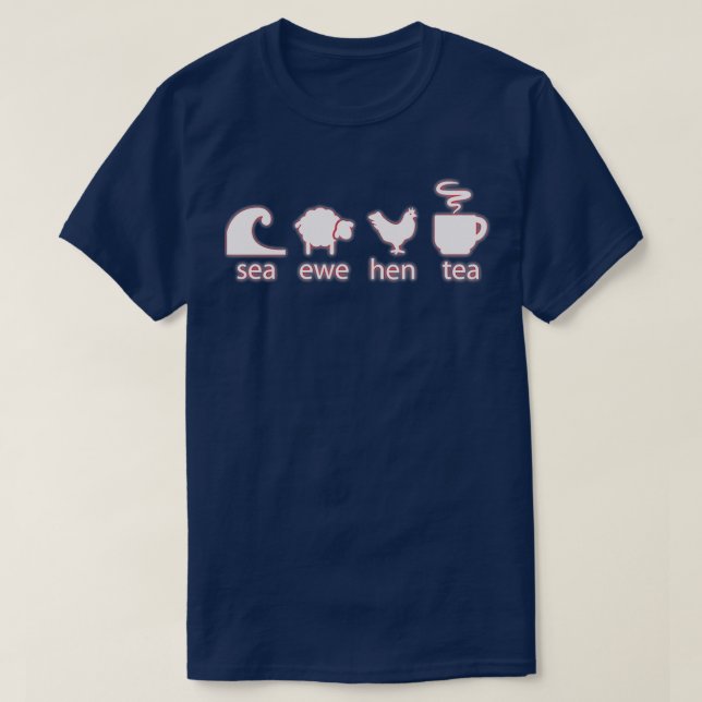 Sea Ewe Hen Tea T-Shirt (Design Front)