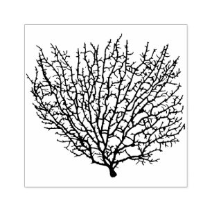 Sea Fan Coral Rubber Stamp
