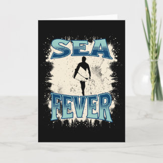 Sea Fever S Retro Surf S Vintage Beach  Card