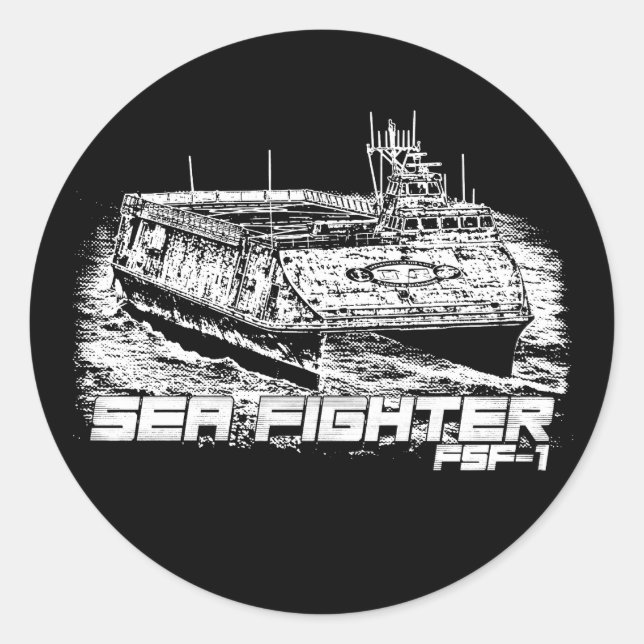 Sea Fighter Classic Round Sticker (Front)