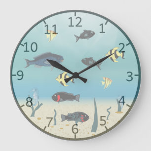 sea fish large clock