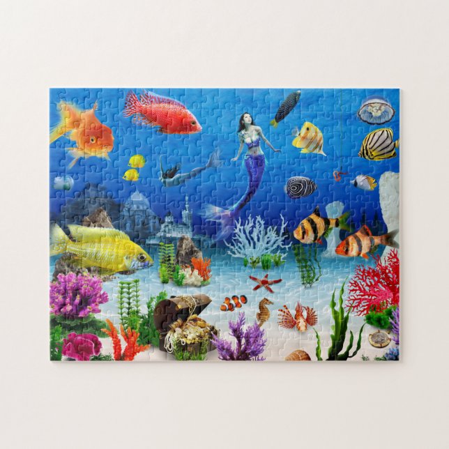 Sea fish Mermaid Ariel Underwater mermaid puzzle (Horizontal)