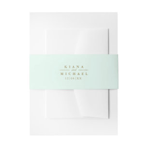 Sea Foam Beach Wedding ID837 Invitation Belly Band