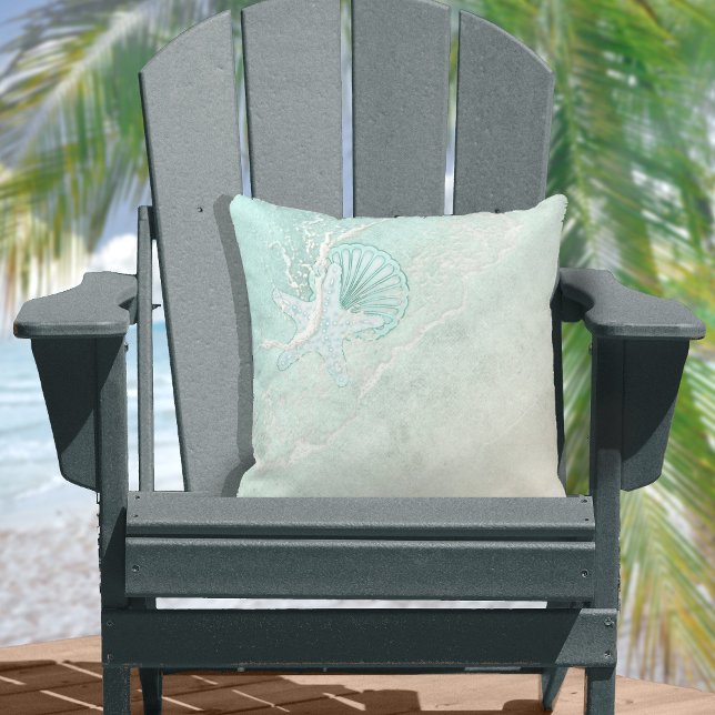 Sea Foam Beach Wedding Starfish ID837 Cushion (Creator Uploaded)