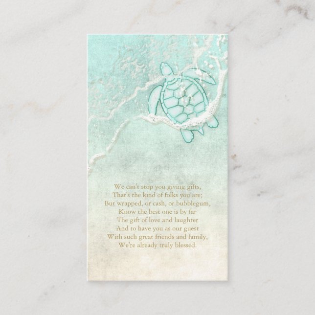 Sea Foam Beach Wedding Wishing Well V3 ID837 Enclosure Card (Front)