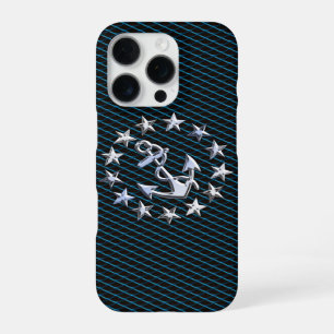 Sea Foam Chrome Yacht Flag Automotive Grille Print iPhone Case