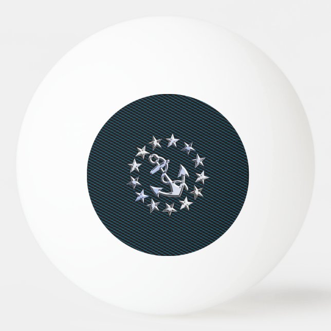 Sea Foam Chrome Yacht Flag Automotive Grille Print Ping Pong Ball (Front)
