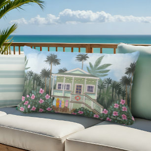 Sea Foam Green Beach House Lumbar Cushion