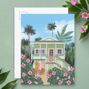 Sea Foam Green Beach House Postcard
