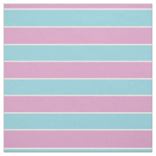 Sea foam green/blue with pink/white stripes fabric