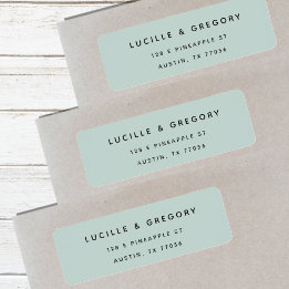 Sea Foam Green Minimalist First Names Return Address Label