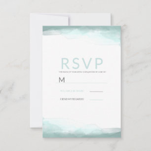 Sea Foam Green Watercolor Modern Wedding RSVP Card