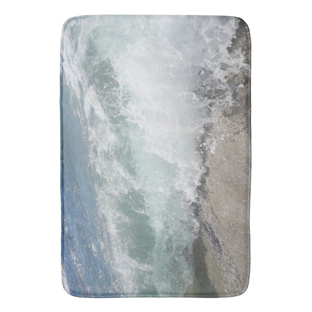 Sea Foam Ocean Waves  Bath Mat (Front Vertical)