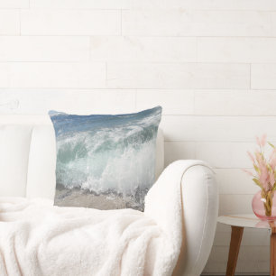 Sea Foam Ocean Waves Throw Pillow