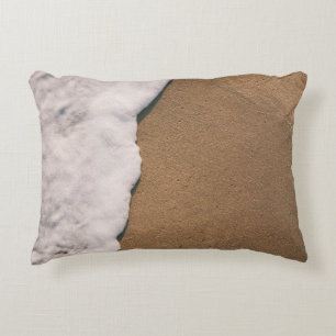 Sea foam on sand decorative cushion