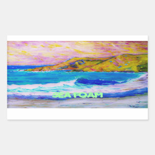sea foam rectangular sticker