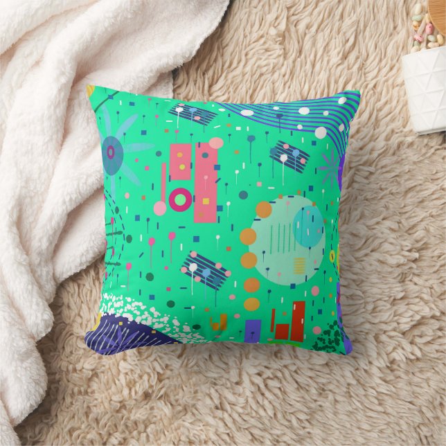 Sea Foam Summer: Abstract Art  Cushion (Blanket)