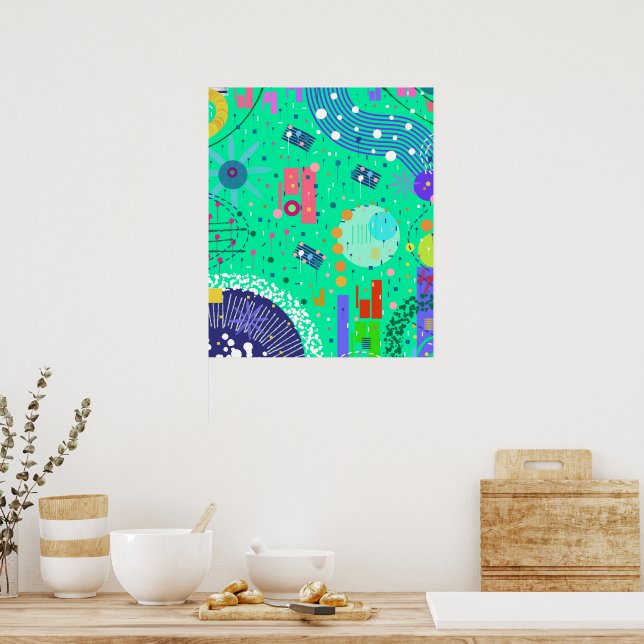 Sea Foam Summer: Abstract Art  Poster (Kitchen)