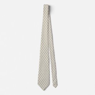 Sea Foam White Quatrefoil Pattern Ties For Men