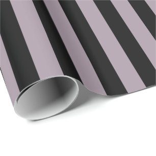 Sea Fog Purple and Black Stripe Wrapping Paper