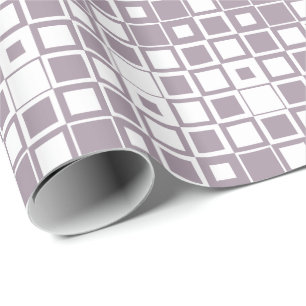 Sea Fog Purple and White Square Inside Square Wrapping Paper
