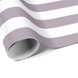 Sea Fog Purple and White Stripe Wrapping Paper