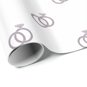 Sea Fog Wedding Rings on White Wrapping Paper