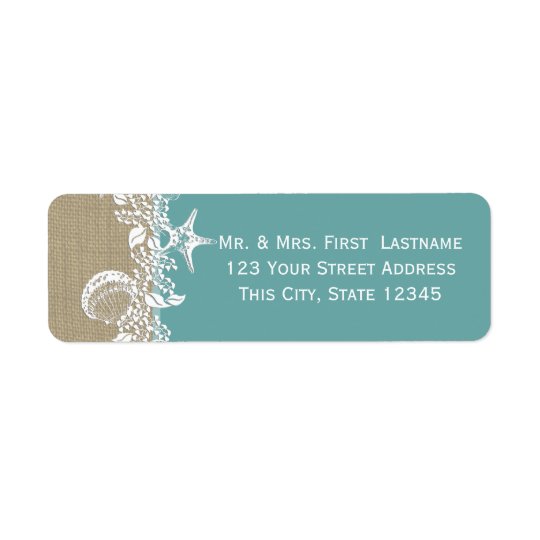 Sea Garland Starfish and Seashell Return Address Label