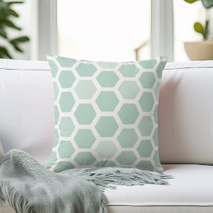 Sea Geometric Hexagon Pattern Cushion